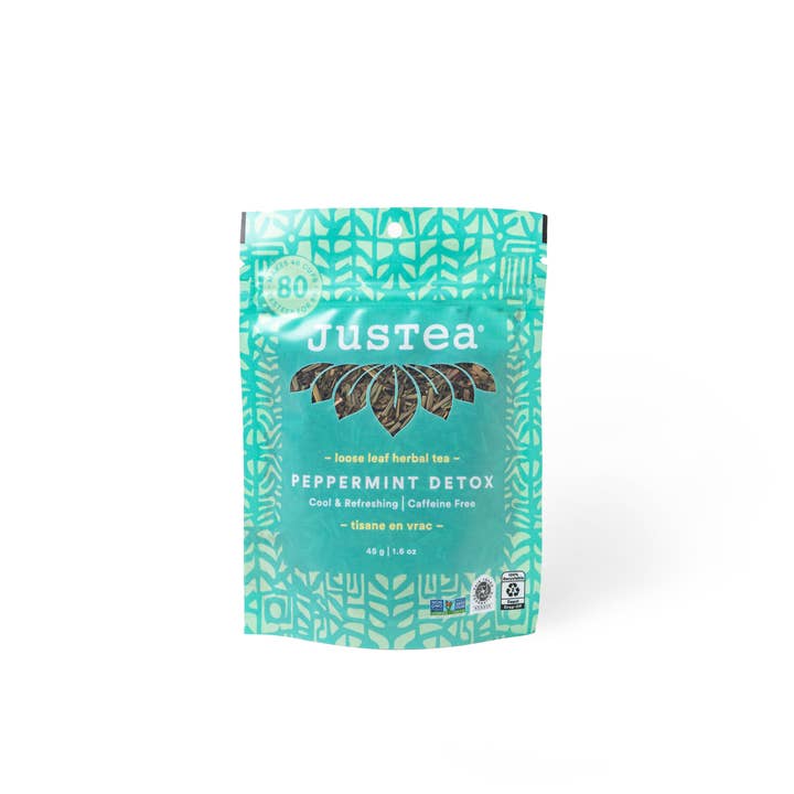 JusTea - Wholesale Loose Tea - Peppermint Detox Stand-up Pouch - Fair-Trade Herbal Tea