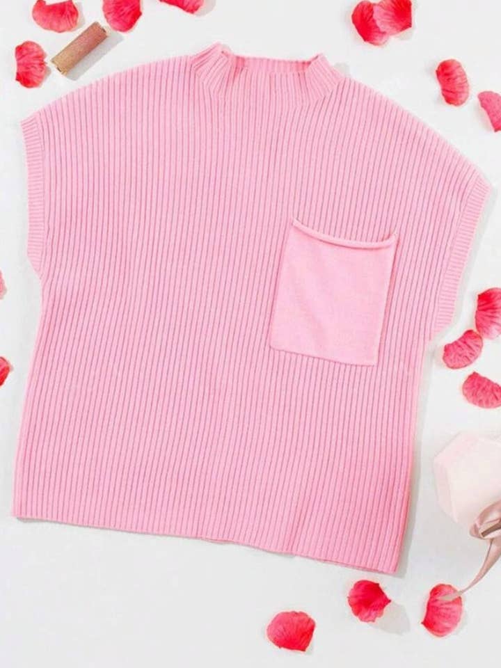 Mccolin - Wholesale Knit Sweater - Women's - Ribbed Short-Sleeve Mock Neck Sweater5