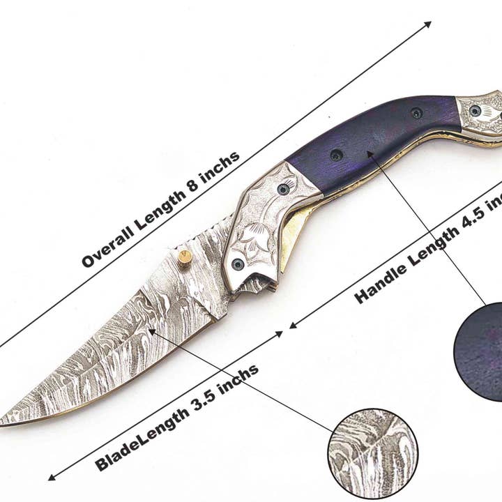 Couteau pliant innovant : accents bleus et argentés pour la vente par OnlyViking