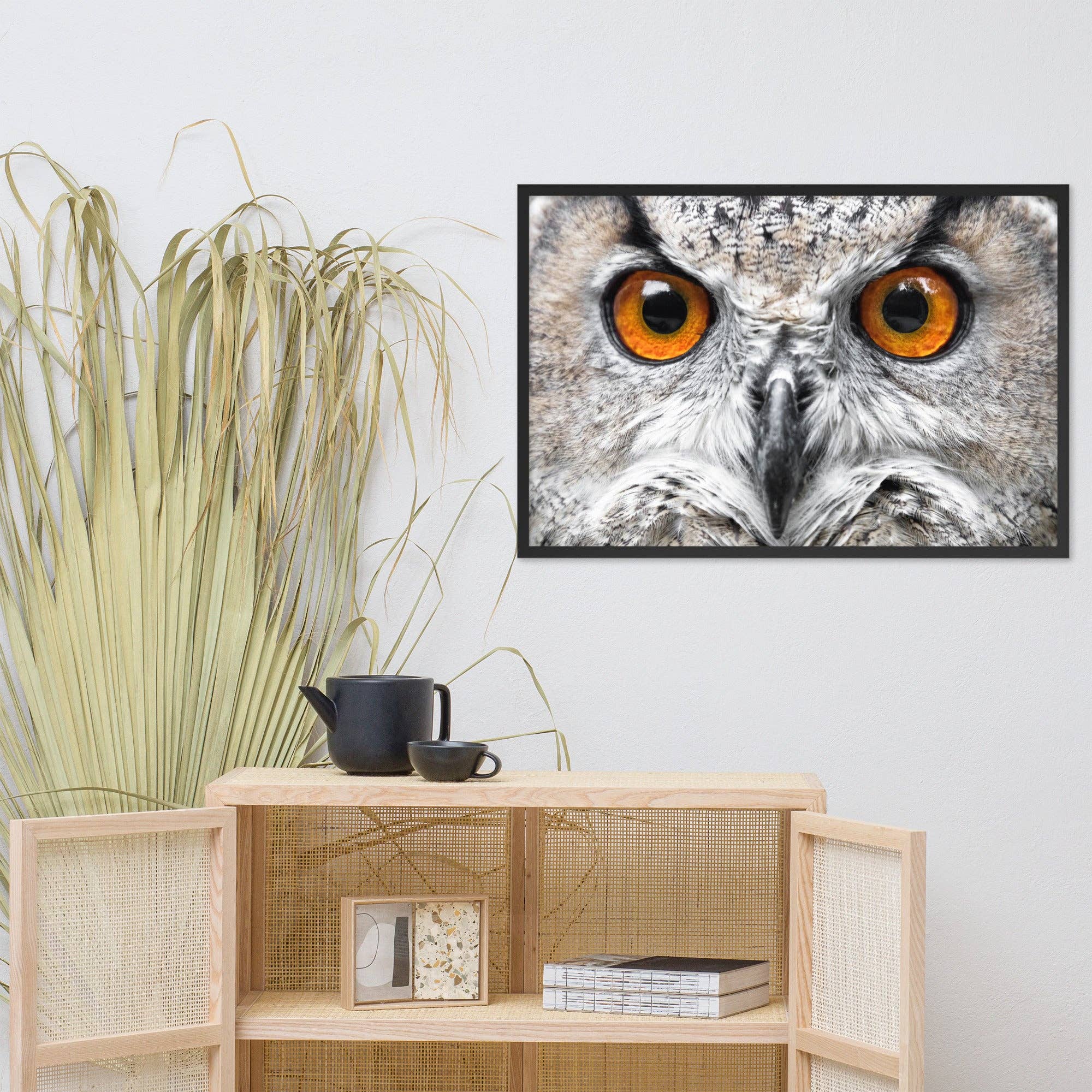 Pipa Wall Art & Home Decor - Wholesale Art Print - Close-up Yellow Owl Eyes Animal Wildlife Framed Wall Art5