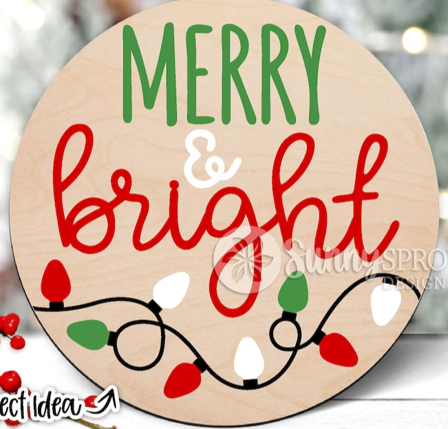 Kate's Blanks - Vente Kit de bricolage - Noël - Joyeux et lumineux accroche-porte DiY | Panneau en bois | Maison2