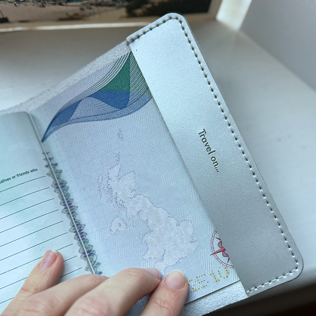 Chasing Threads – wholesale Passport case – women's – Stitch Where You've Been Passport Cover Kit - Vegan Silver5