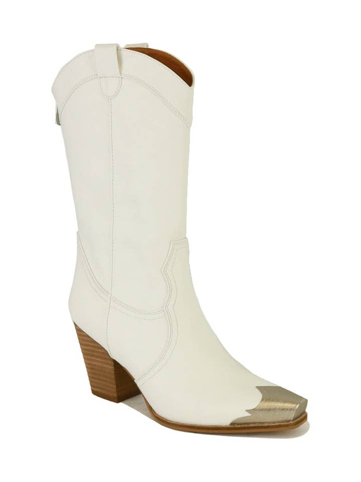 DAKOTA-05 Western Metal-Toe Block Heel for wholesale by BEAST FASHION