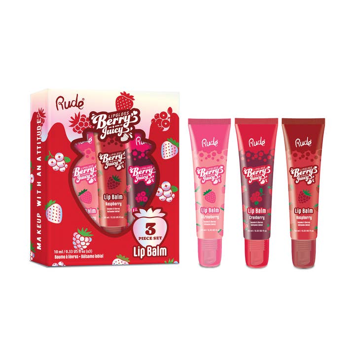 Rude Cosmetics - Wholesale Lip Balm - Berry Juicy Lip Balm Trio Set3