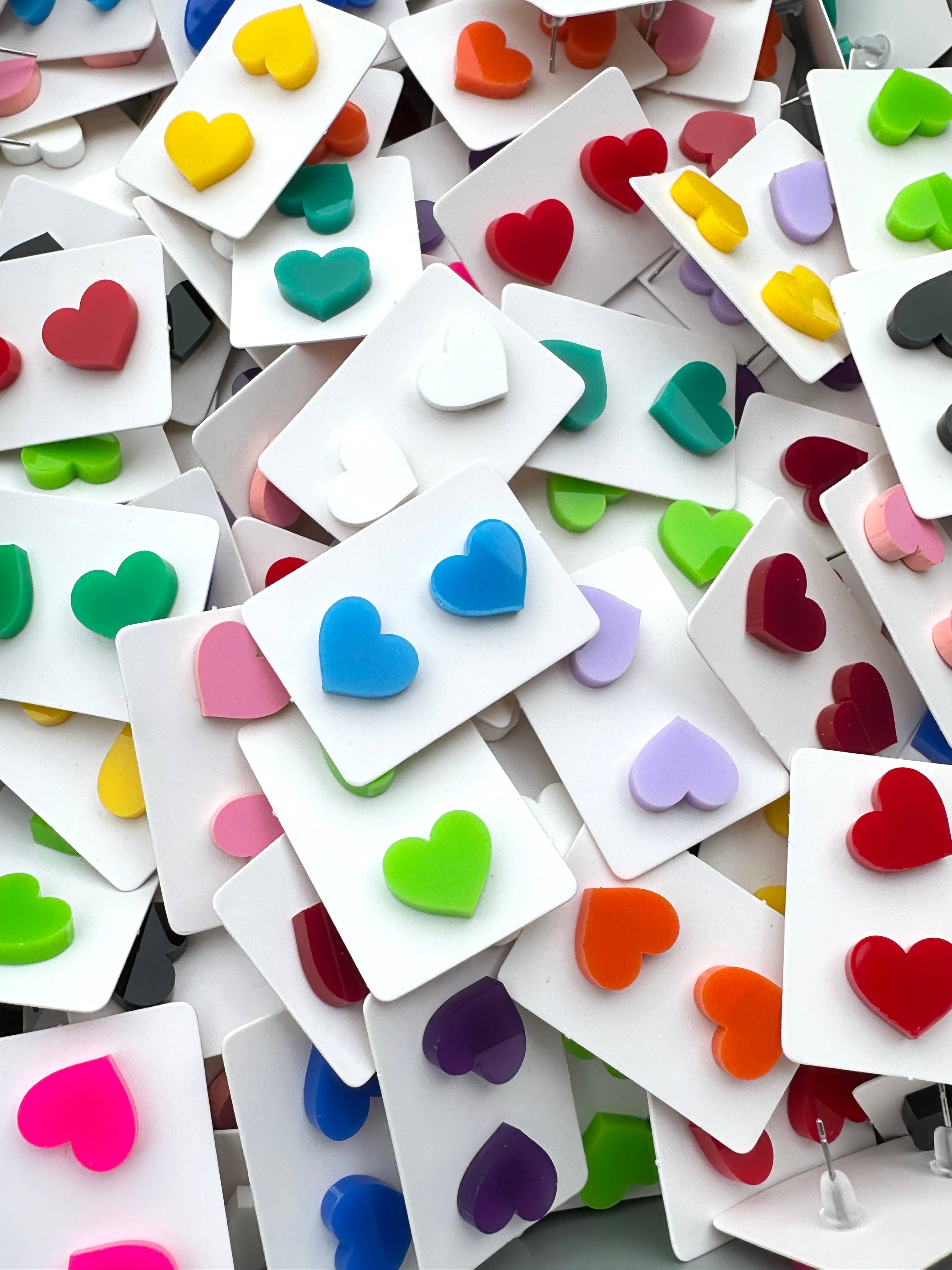 Laser & Color Designs LLC - Wholesale Stud/Post Earrings - Valentine's Day Heart Earrings Grab Bag4