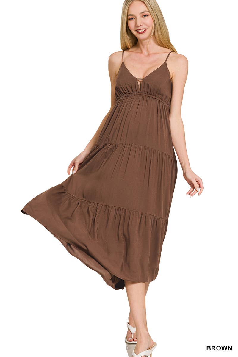 42POPS - Venta al por mayor Vestido - Mujer - ,.....Vestido midi con volantes y tirantes ajustables Sweetheart16