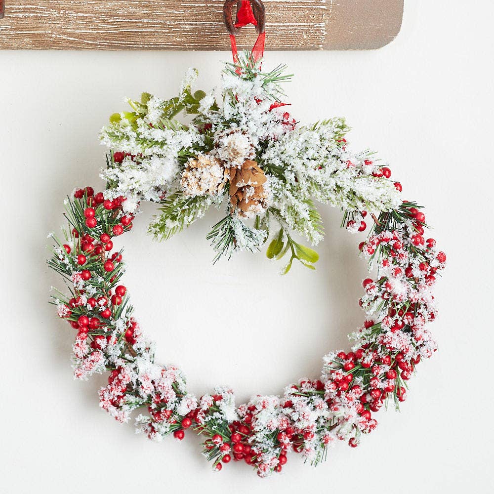 Factory Direct Craft - Wholesale Wreath - 7" Artificial Snow Berry Christmas Holiday Wreath2
