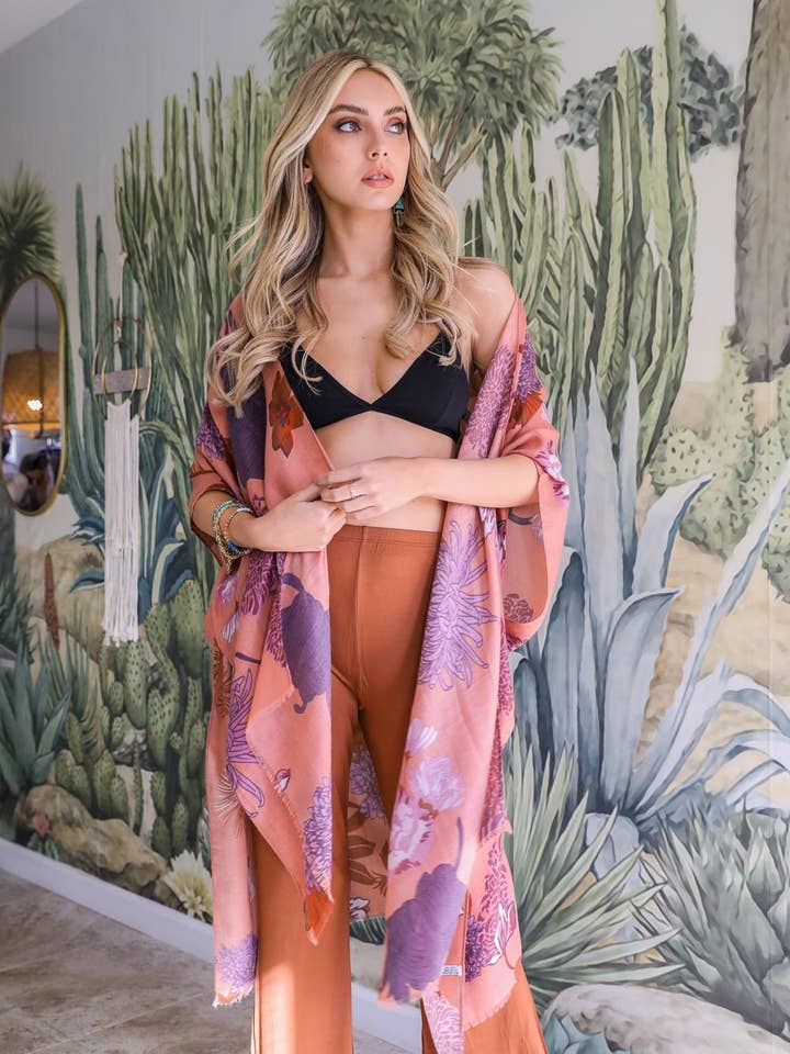 Bestseller Floral Motif Combo Kimono Cardigan ๐ธ for wholesale by Leto Accessories