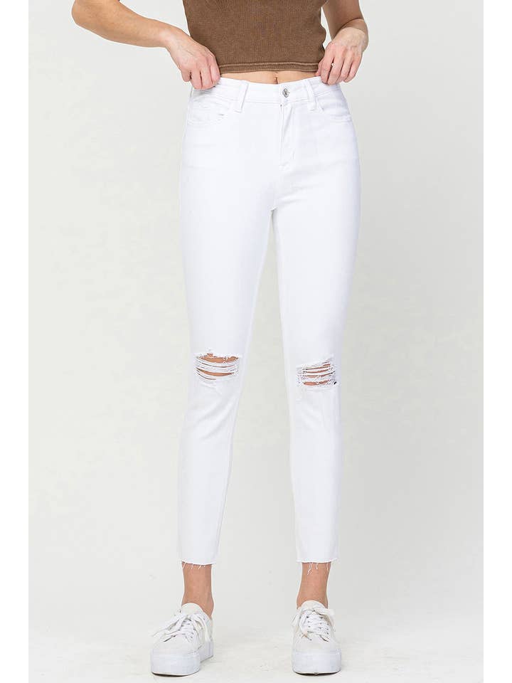 THRILLED HIGH RISE CROP SKINNY JEANS V3189 for wholesale on Faire