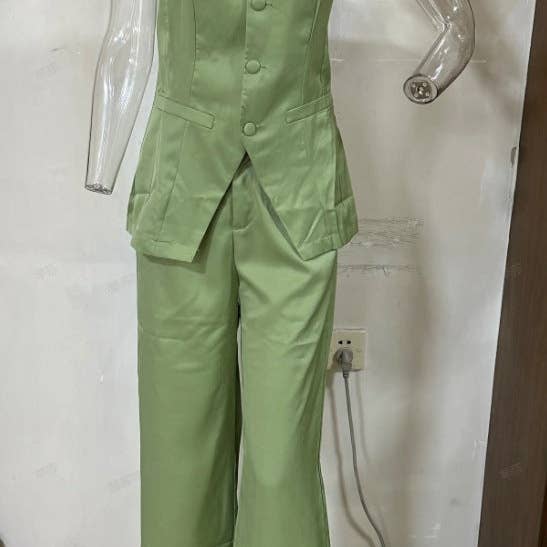 KK Bloom – Fato - Mulher por atacado – Calça casual de moda personalizada com botões de tubo gracioso7