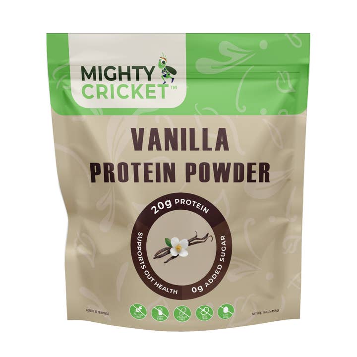 Mighty Cricket Vanilla Protein Powder (1 lb) 20g Protein for wholesale by Mighty Cricket