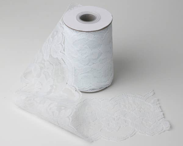 Packaging Decor – wholesale Ribbon – Gift wrapping – White Lace Ribbon Chantilly Style1