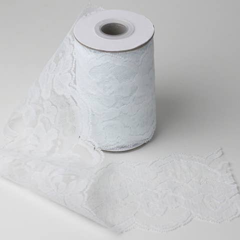 Packaging Decor - Wholesale Ribbon - Gift Wrapping - White Lace Ribbon Chantilly Style1