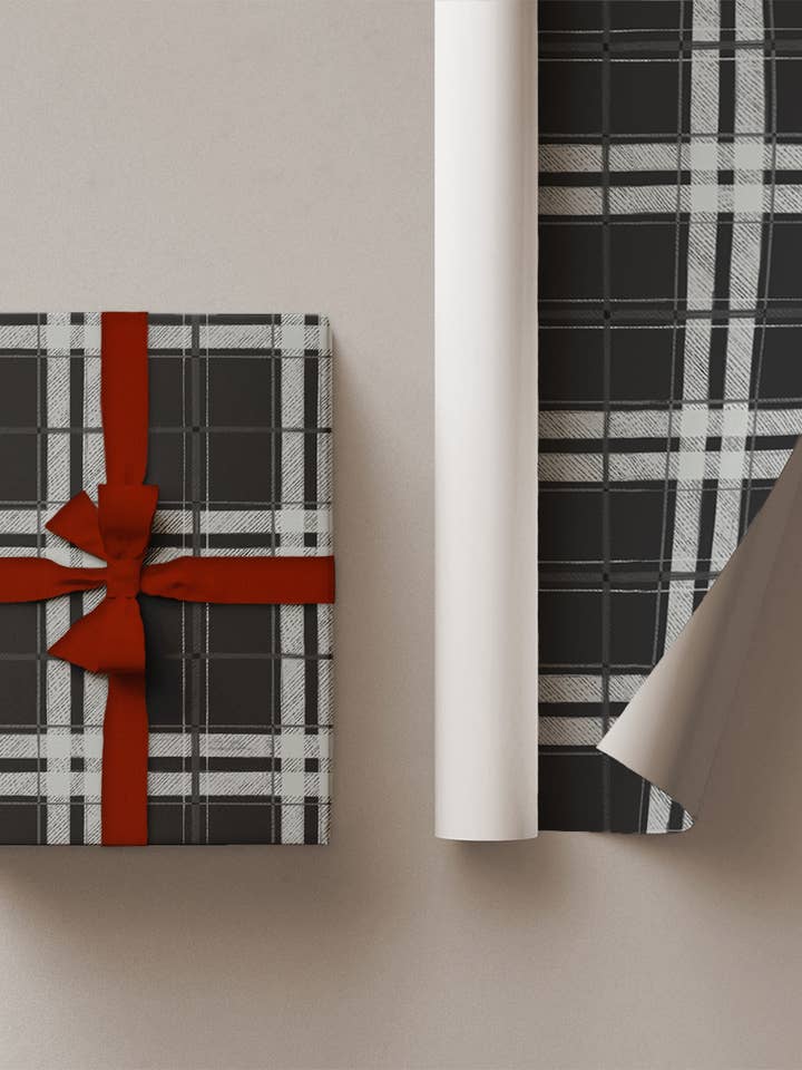 Hoja de papel de regalo a cuadros para venta al por mayor de Laura Bennett Design