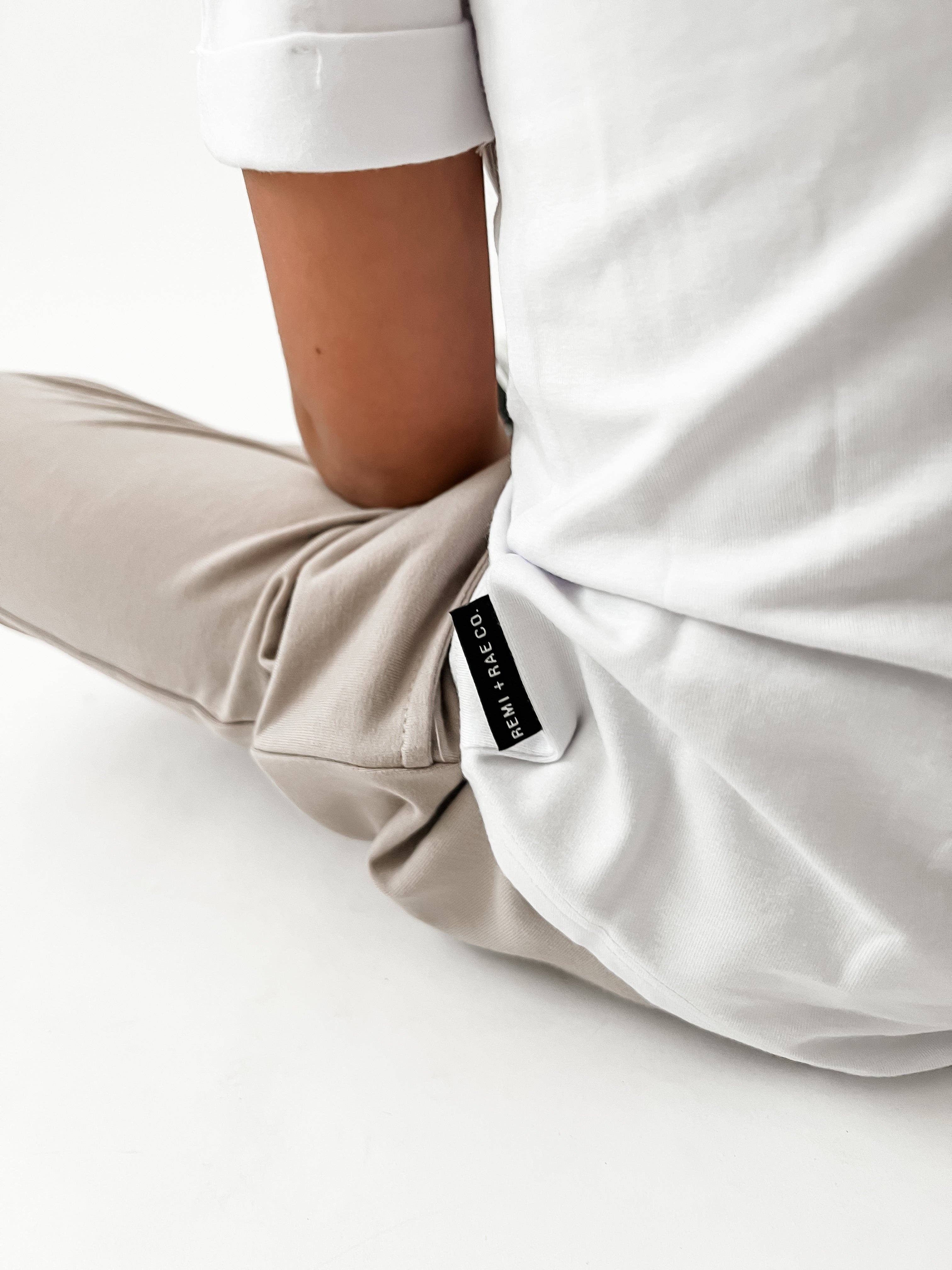 Remi + Rae Co. - Wholesale T-Shirt - Kids - BAMBOO POCKET TEE - WHITE2