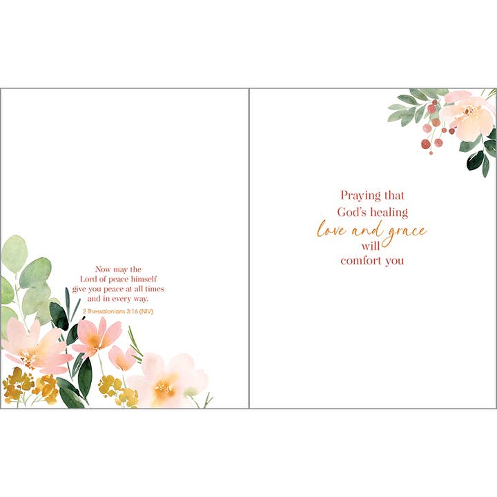 GINA B DESIGNS - Wholesale Sympathy Card - With Scripture Sympathy Greeting Card - Coral Blossoms1