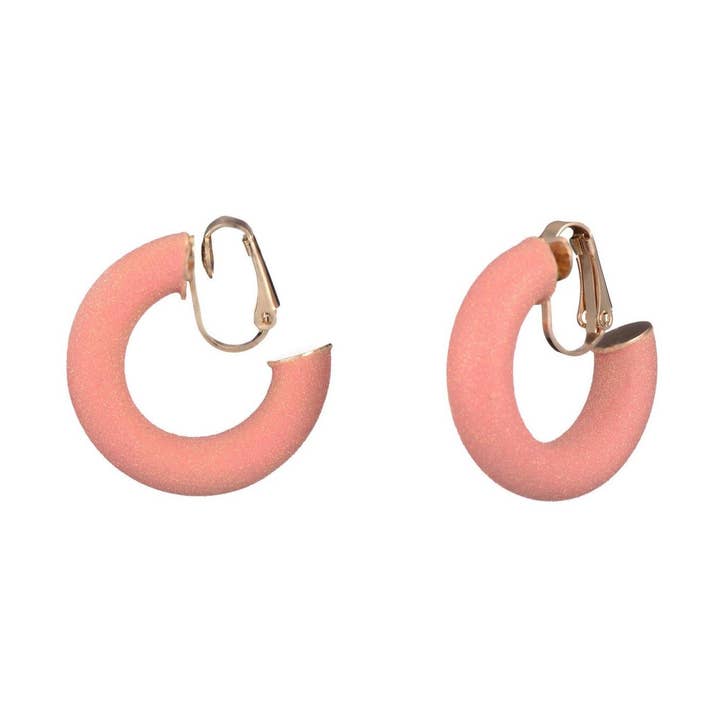 Alexandria pink clip-on earring for wholesale by BELLE MISS