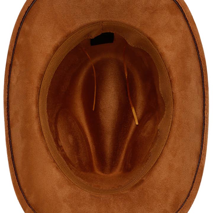 Cap Zone - Wholesale Cowboy Hat - Unisex - Western Buckle Belt Faux Nubuck Suede Cowboy Hat7