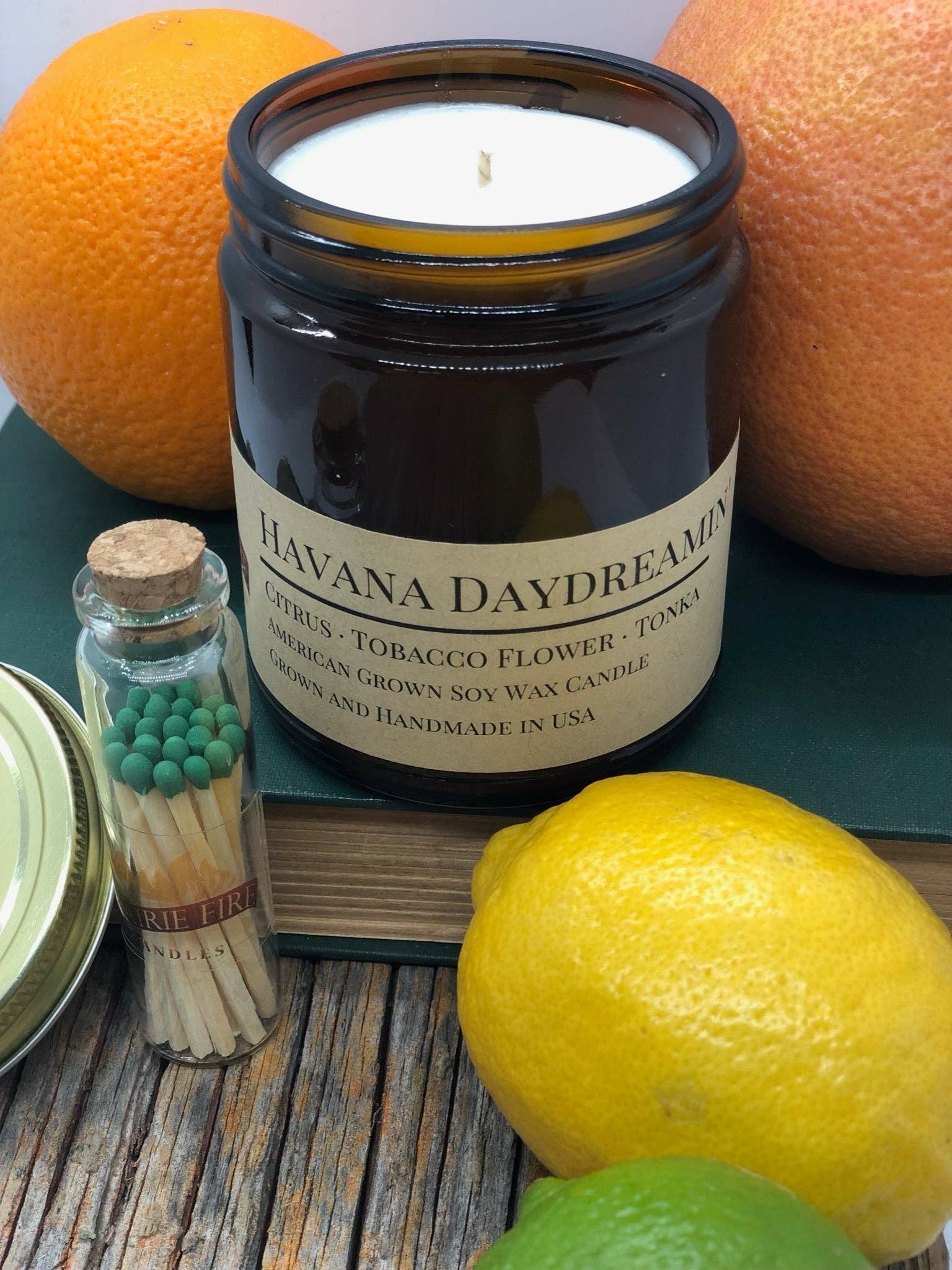 Prairie Fire Candles - Wholesale Jar/Filled Candle - Havana Daydreamin' Soy Candle | 9 oz Amber Apothecary Ja0