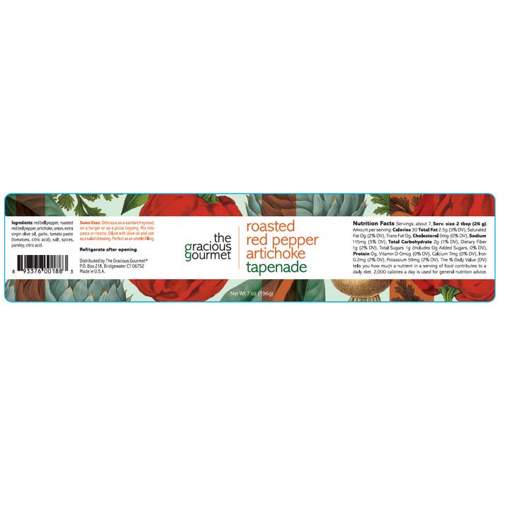 The Gracious Gourmet - Wholesale Tapenade - Roasted Red Pepper Artichoke Tapenade1