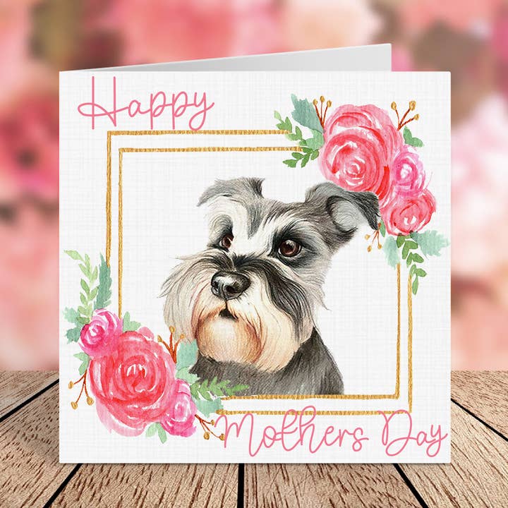 Schnauzer Mothers Day Card for wholesale by Cloud Jellybean Art