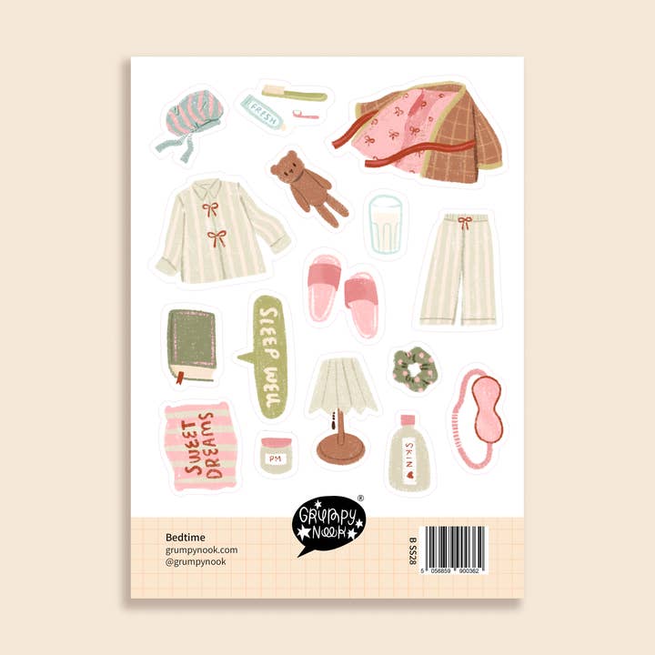 Bedtime Sticker Sheet for wholesale by Grumpy Nook