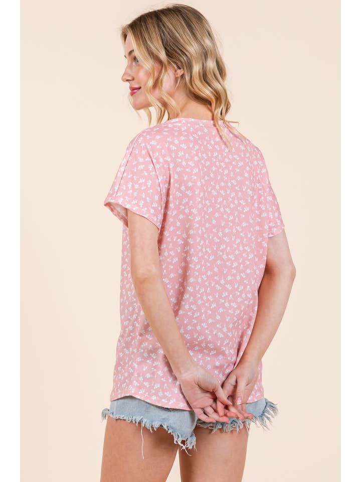 BOMBOM - Wholesale T-Shirt - Women's - TA2245 FLORAL BLISS RELAXED TEE