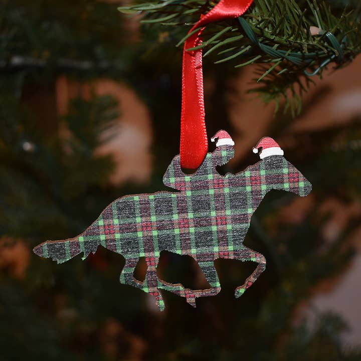 Layne Wilson - Wholesale Ornament - Derby Horse with Santa Hat Ornament2