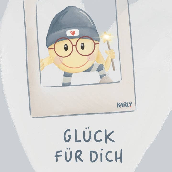 Karte "Glück für dich" (Kopie) für den Großhandel von Karly und seine Glücksfunken