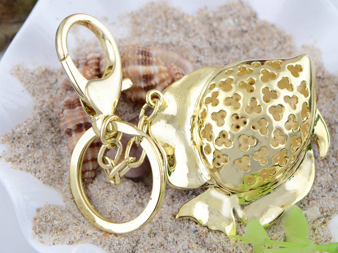 AK Brand – Porta-chaves - Mulher por atacado – Chaveiro Swarovski Crystal Fire Opal Angel Piranha Peixe21