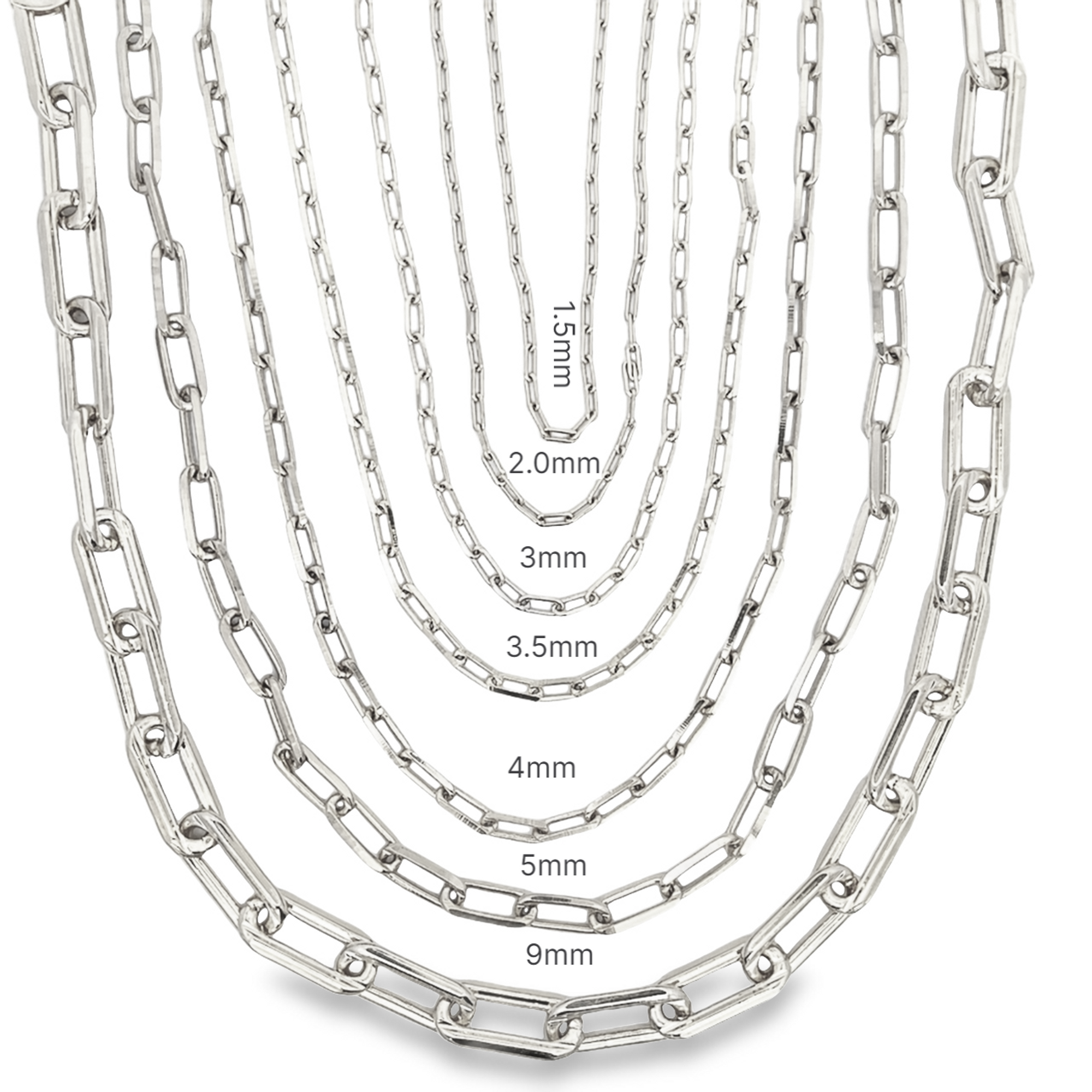 MIA Jewelry - Wholesale Link & Chain Necklace - Paperclip Chain (F164/F174/F175/F177/F178/F180/F181/F184/F185/F186/F192)1
