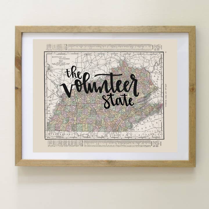 Vintage Map Prints - Tennessee for wholesale by Create Good Company