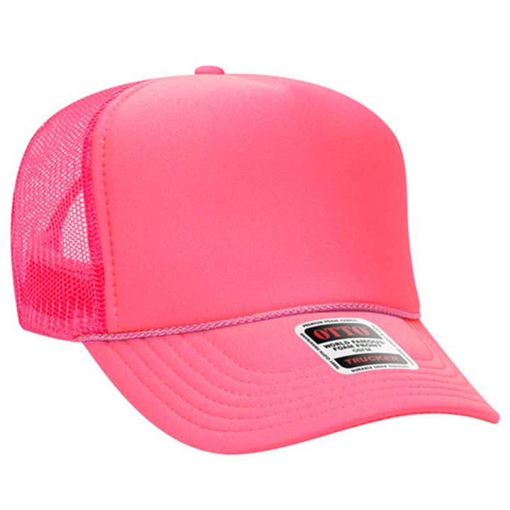 Fashion City - Wholesale Trucker Hat - Unisex - Solid Color OTTO 5-Panel Foam Mesh Back Trucker Hat