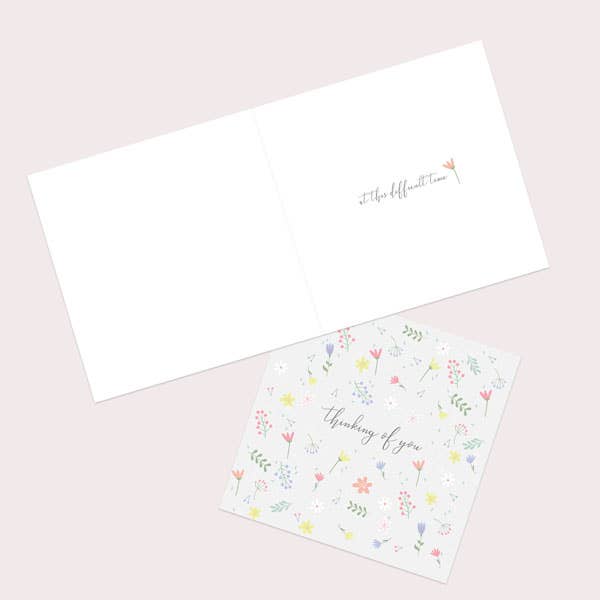 Dotty About Paper – wholesale Sympathy card – Sympathy Card - Scattered Flowers Thinking of You1