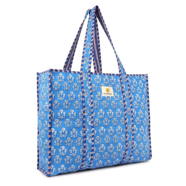Hi Handmade - Wholesale Tote bag – Women's - Cotton Tote Bag - Blue Daisy1