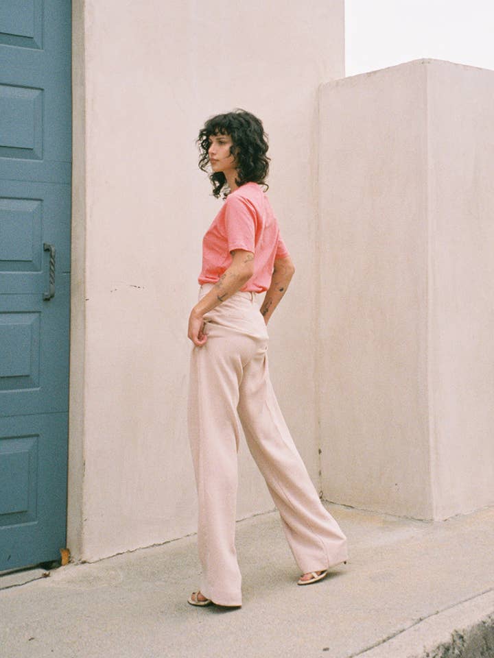 Monochrome Slim Fit Raglan T-shirt - Coral for wholesale on Faire4