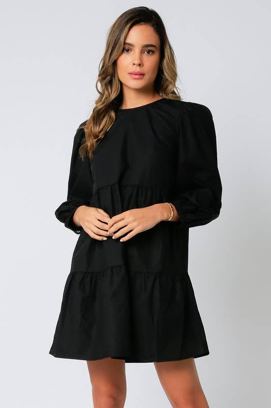 Olivaceous – wholesale Klänning - Dam – Poplin klänning med volanger i minilängd0