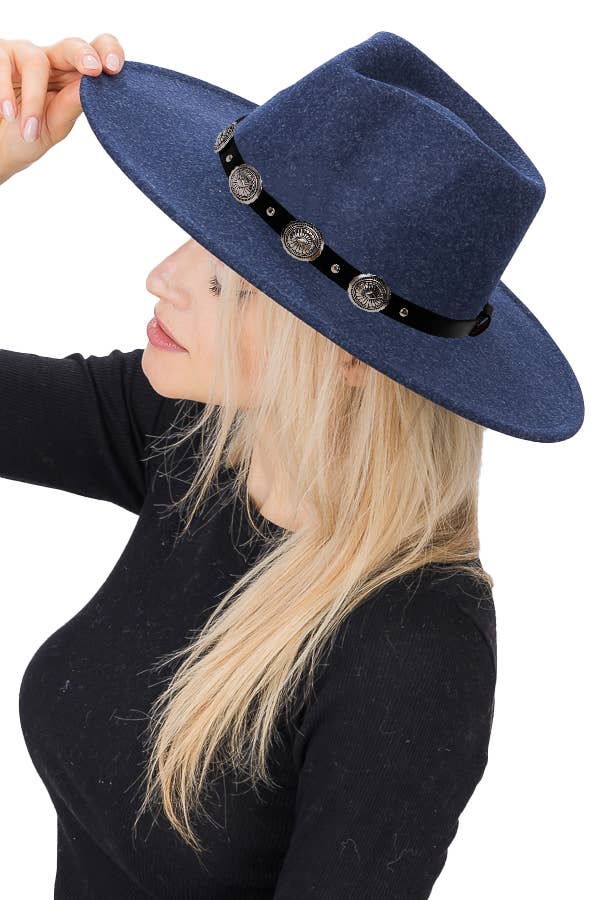 Cap Zone - Wholesale Fedora - Women's - Stagecoach Belt Pinch Crease Faux Wool Rancher Hat16