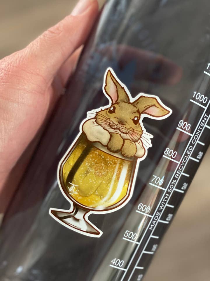 Rabbit In Rye Saison Sticker! for wholesale by Guerdrum Art