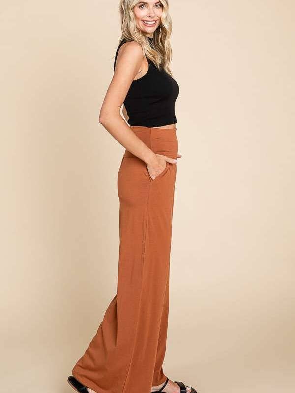 Culture Code - Wholesale Pants - Women's - CJP1763 - FOLDABLE WAIST BAND PALAZZO PANTS9