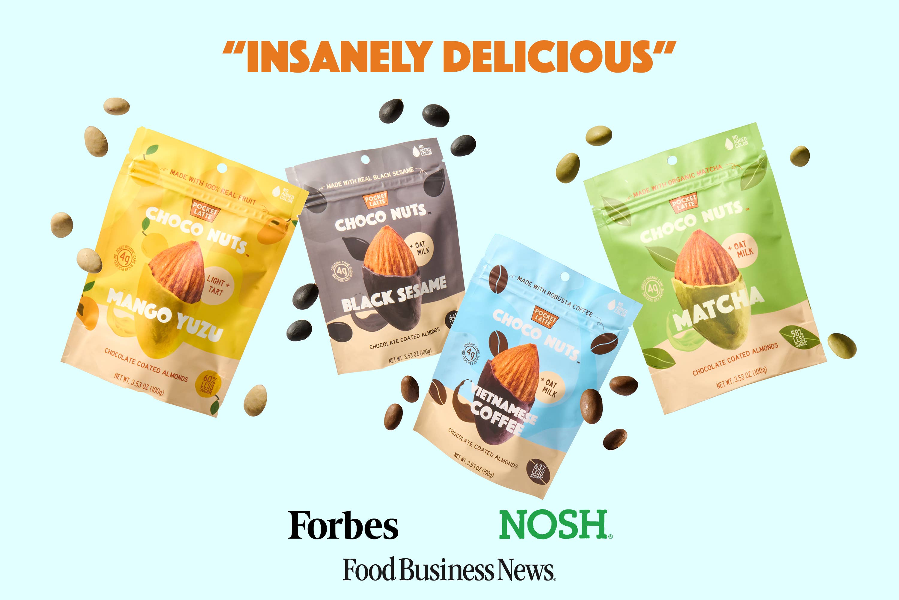 Pocket's Chocolates (Formerly Pocket Latte) - Vente Friandises enrobées de chocolat - Amandes au chocolat matcha, sachet debout de 3,53 oz4