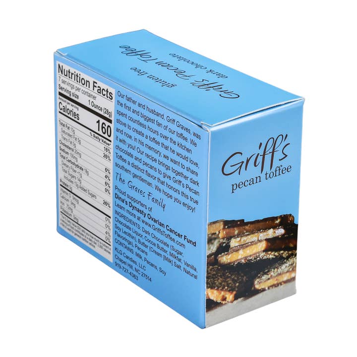 Griff's Toffee - Wholesale Toffee - Griff's Pecan Toffee - 7oz Dark Chocolate Toffee3