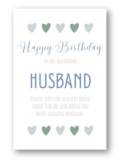 Tarjeta de cumpleaños con corazón Second Ave To My Handsome Husband para venta al por mayor de Second Ave Gift Company