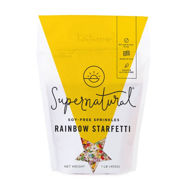 Supernatural - Wholesale Sprinkles - Dye-Free Rainbow Starfetti Sprinkles, 1LB Bag