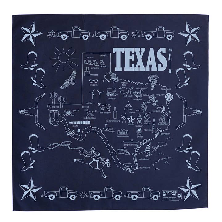 Maptote – Großhandel Bandana – Unisex – Texas Halstuch1