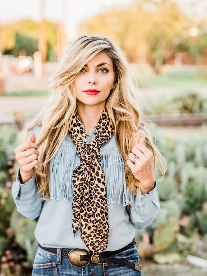 Leopard Wild Rag for wholesale by Urban Cowgirl & Co.