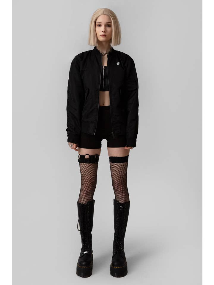 Long Clothing - Wholesale Jacket - Women's - Hopeless Romantic MA1 Patch Jacket