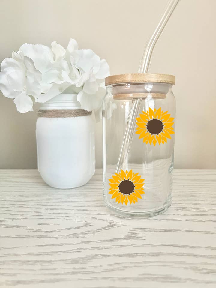 Solsikkeglas dåse - 16 oz for engroshandel hos CR Brilliant Designs