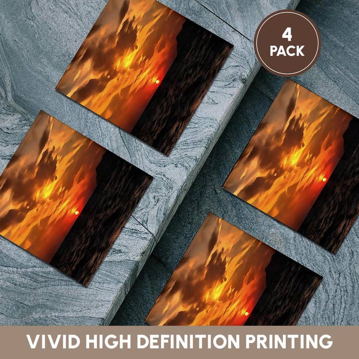 3dRose - Wholesale Coasters - 3dRose, Burned Horizons Sunset Over The Aegean Painting, Coaster5