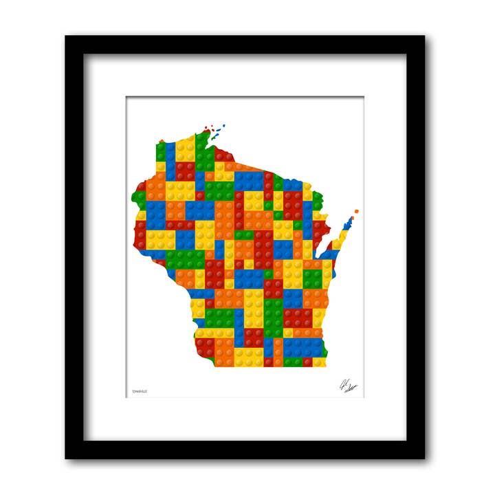 Wisconsin Lego Block Style Wall Decor for engroshandel hos Townsville Art